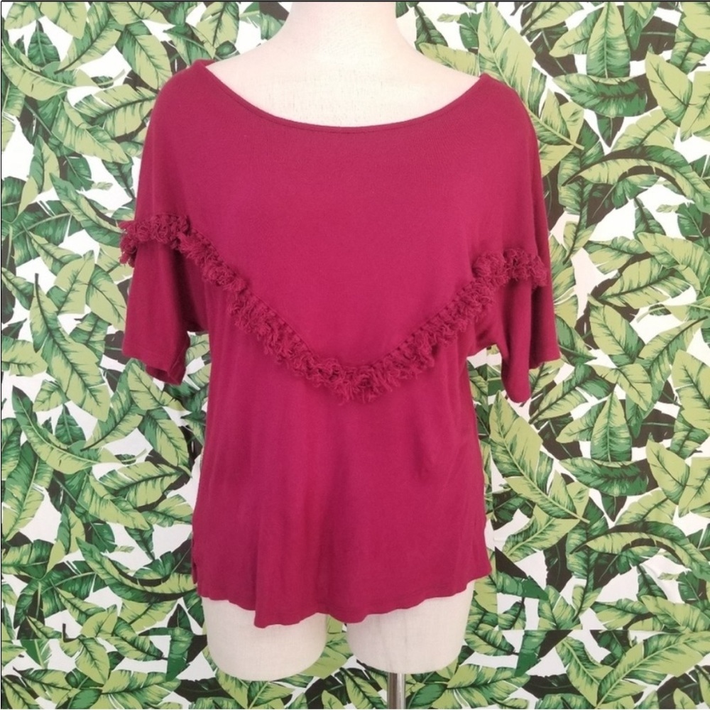 Charming Charlie Fringe Front Tee 796